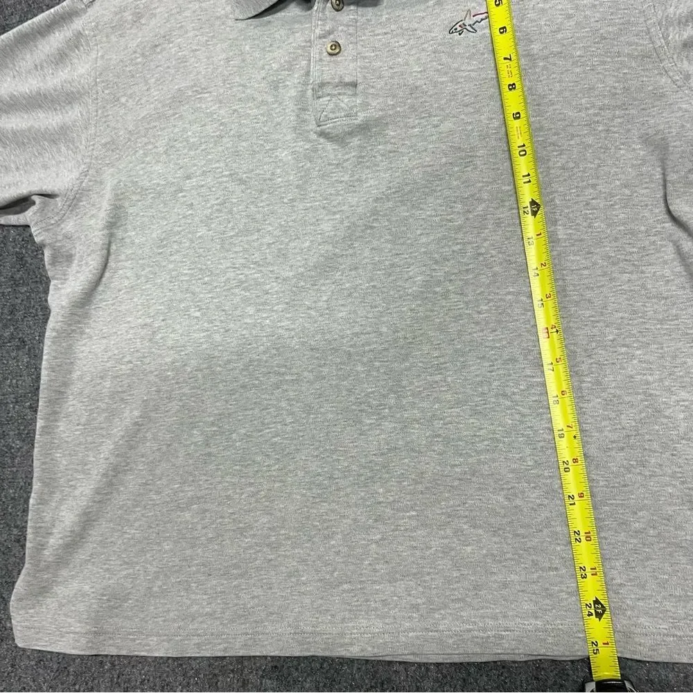 Vintage Greg Norman Collection Rainbow Shark Logo Polo Shirt Mens XL Gray Golf